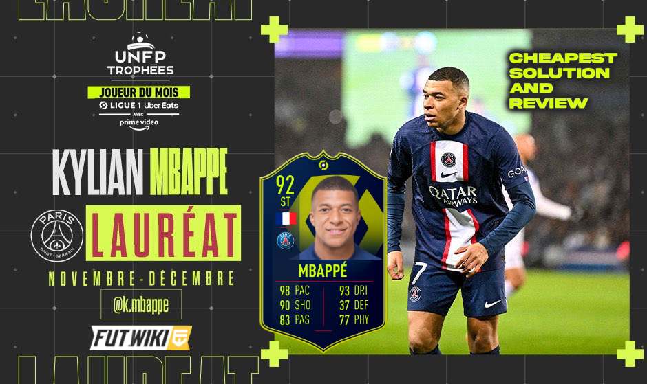 FIFA 23 92 Rated Kylian Mbappe Ligue 1 November December Player Of