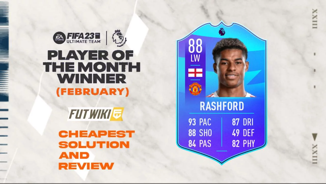 FIFA 23 88 Rated Marcus Rashford Premier League February Player Of