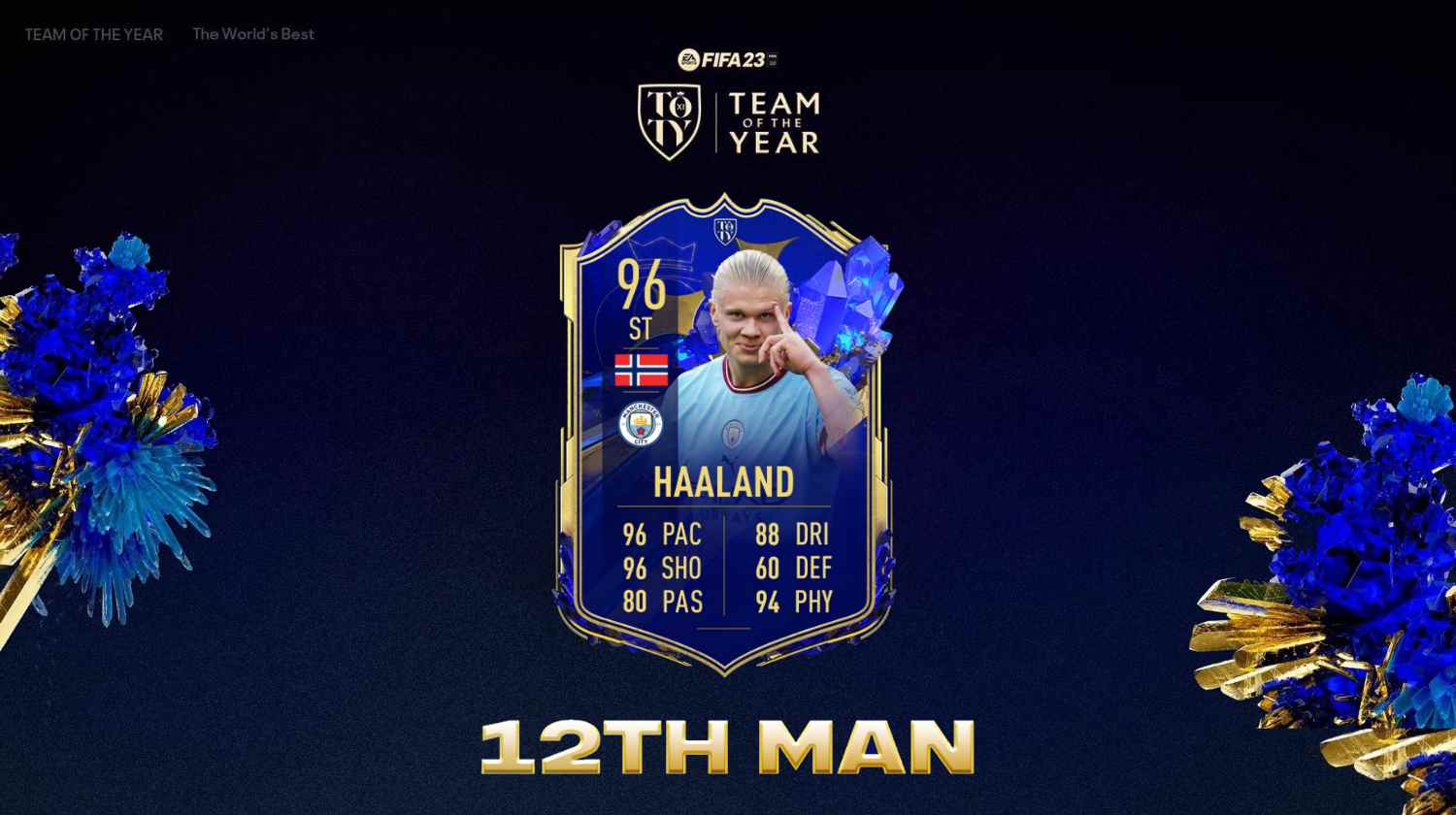 FIFA 23 Erling Haaland is Team of the Year (TOTY) 12th man - Official ...