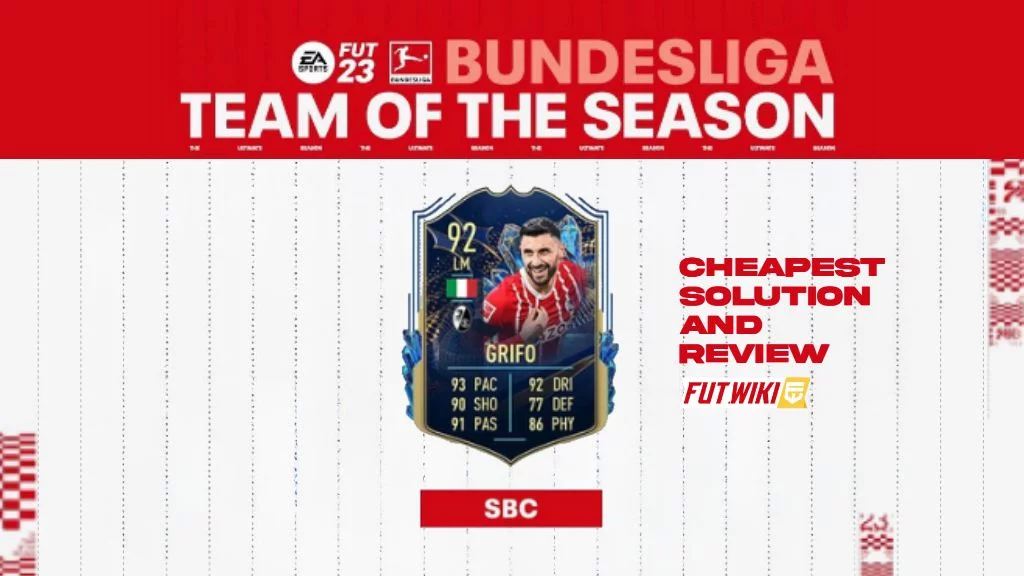 FIFA 23 - 92 rated Vincenzo Grifo Bundesliga TOTS SBC cheapest possible  solution and review! •