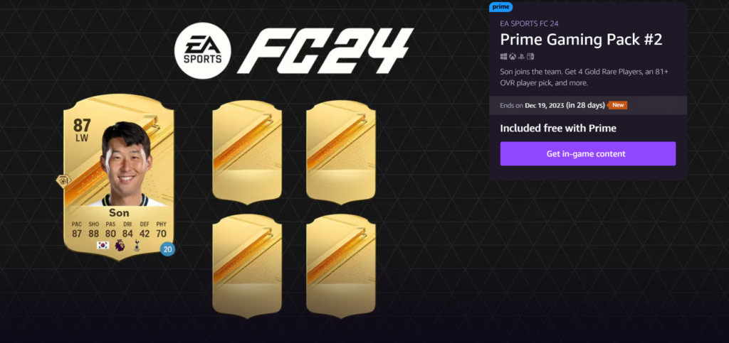 FREE FIFA 23 Ultimate Team Prime Gaming Pack #6 for  subscribers